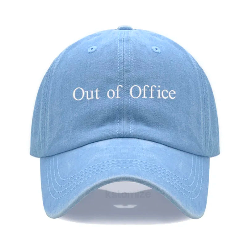 Out of Office Embroidered Vintage Washed Baseball Cap Unisex Adjustable Casual Dad Hat Summer Sun Hat for Women Men