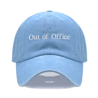 Out of Office Embroidered Vintage Washed Baseball Cap Unisex Adjustable Casual Dad Hat Summer Sun Hat for Women Men