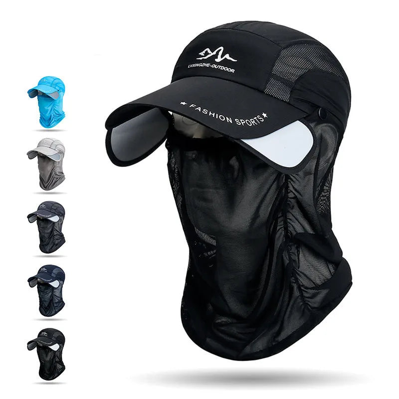 360 ° portable fishing sun hat, outdoor cycling and hiking sun protection, detachable and adjustable fishing equipment
