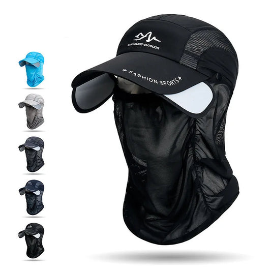360 ° portable fishing sun hat, outdoor cycling and hiking sun protection, detachable and adjustable fishing equipment
