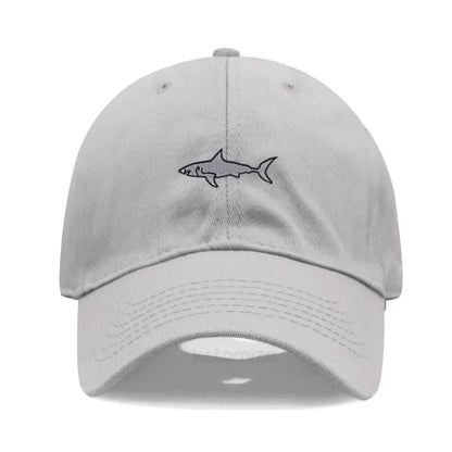 Shark Embroidery Baseball Cap For Men Women Washed Cotton Dad Hat Adjustable Unisex Casual Sports Caps