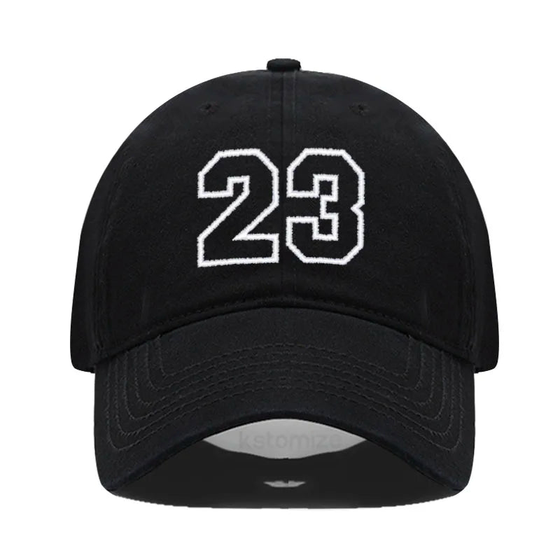 Number 23 Embroidery Baseball Cap Men Women Soft Washed Cotton Casual Sports Dad Hat Sun Protection Snapback Caps