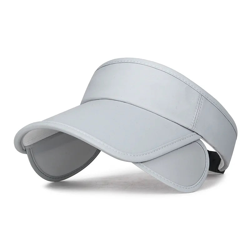 Summer Retractable Brim Sunscreen Sunshade Empty Top Hat Outdoor Solid Color Versatile Anti-Uv Sports Sun Hat