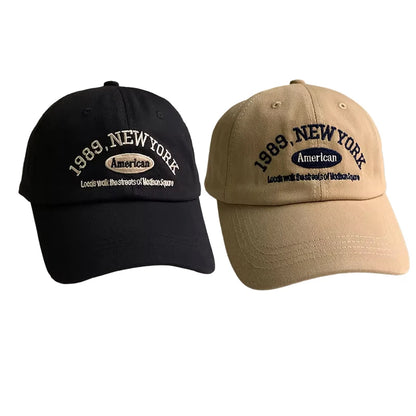 Korean Retro Baseball Hat Women's Autumn Winter Versatile Ins Street Letter Embroidered Caps Summer Couple Men Official Website