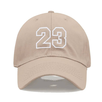 Number 23 Embroidery Baseball Cap Men Women Soft Washed Cotton Casual Sports Dad Hat Sun Protection Snapback Caps