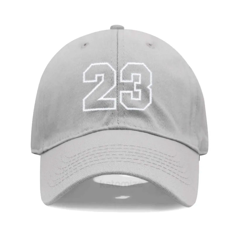 Number 23 Embroidery Baseball Cap Men Women Soft Washed Cotton Casual Sports Dad Hat Sun Protection Snapback Caps