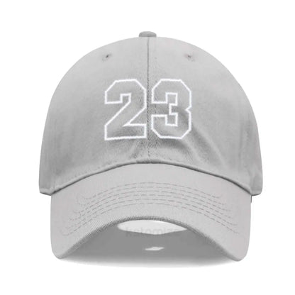 Number 23 Embroidery Baseball Cap Men Women Soft Washed Cotton Casual Sports Dad Hat Sun Protection Snapback Caps
