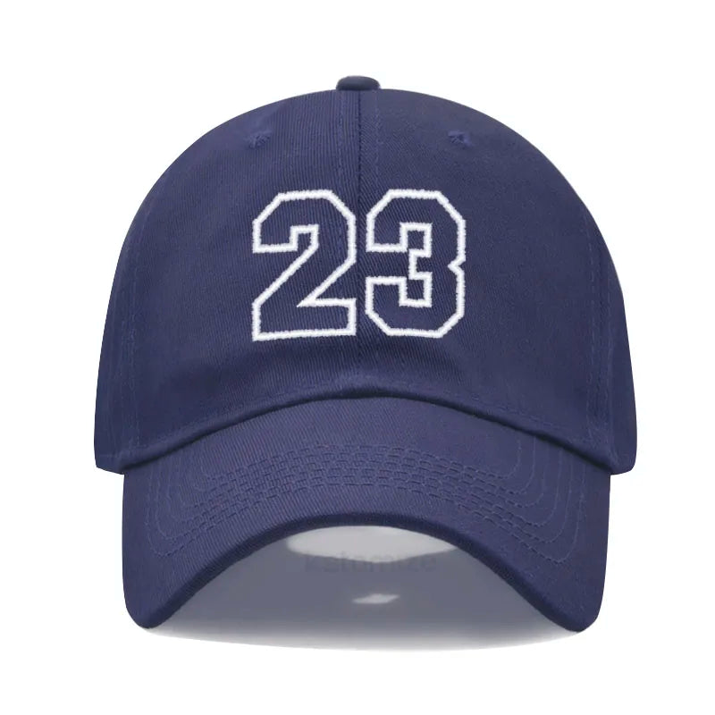 Number 23 Embroidery Baseball Cap Men Women Soft Washed Cotton Casual Sports Dad Hat Sun Protection Snapback Caps