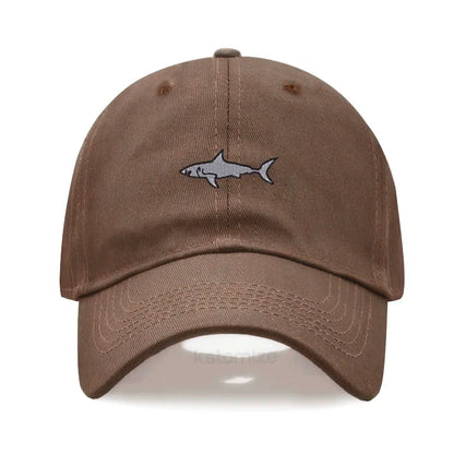 Shark Embroidery Baseball Cap For Men Women Washed Cotton Dad Hat Adjustable Unisex Casual Sports Caps