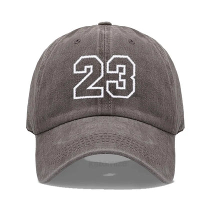 Number 23 Embroidery Baseball Cap Men Women Soft Washed Cotton Casual Sports Dad Hat Sun Protection Snapback Caps