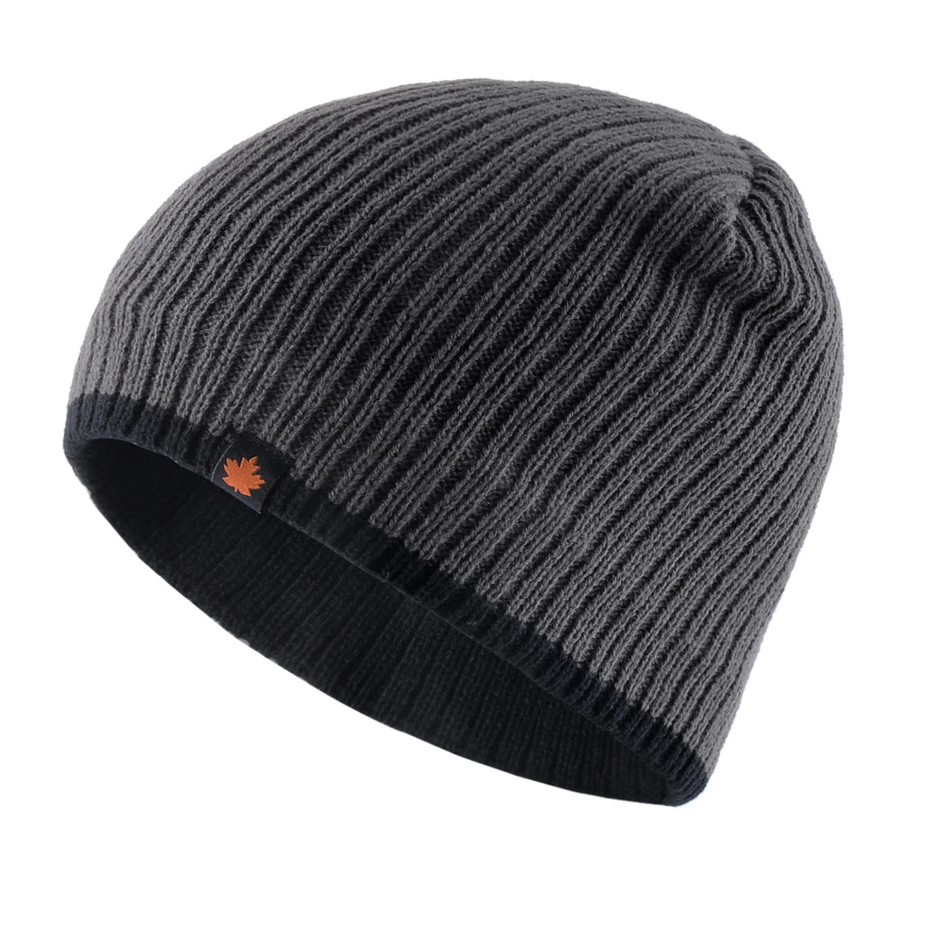 Men's Skullies Beanies Knitted Wool Hats Men Winter Thick Beanie Hat Double Layer Solid Color Fleece-lined Warm Bonnet Cap