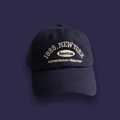 Korean Retro Baseball Hat Women's Autumn Winter Versatile Ins Street Letter Embroidered Caps Summer Couple Men
