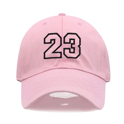Number 23 Embroidery Baseball Cap Men Women Soft Washed Cotton Casual Sports Dad Hat Sun Protection Snapback Caps