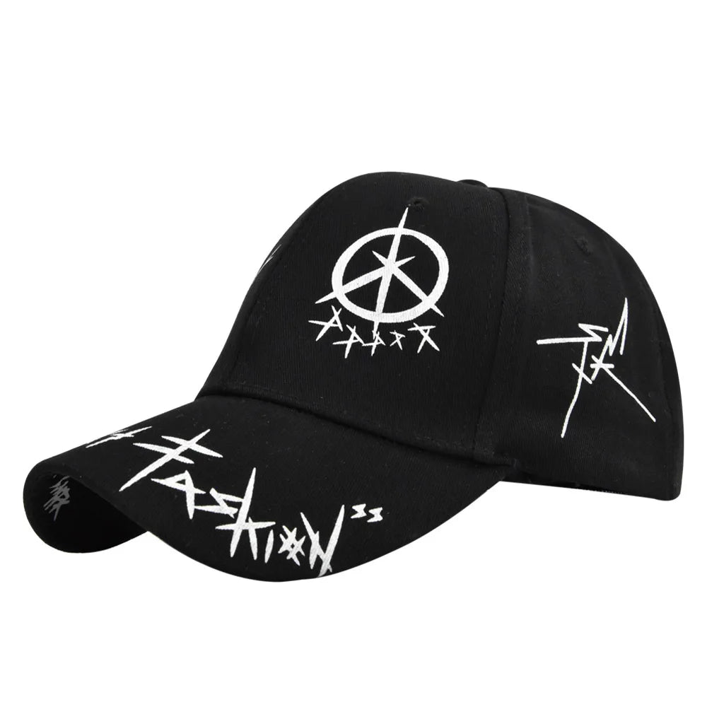 Letter Baseball Cap Graffiti Sun Hip Hop Cap Visor Hat Men Women Patchwork Snapback Casual Hat Fashion Cotton Adjustable Dad Hat
