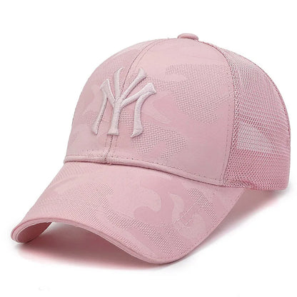 New Spring/Summer Embroidered Letter Camouflage Hat Men'S Fashion Casual Baseball Cap Breathable Cap, Mesh Visor Hat