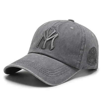 Hat Women's Korean Version Cap Soft Top Washed Distressed Baseball Cap Fashion Casual Men's Embroidery Sunshade Sunscreen Hat