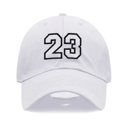 Number 23 Embroidery Baseball Cap Men Women Soft Washed Cotton Casual Sports Dad Hat Sun Protection Snapback Caps
