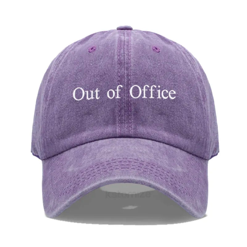 Out of Office Embroidered Vintage Washed Baseball Cap Unisex Adjustable Casual Dad Hat Summer Sun Hat for Women Men