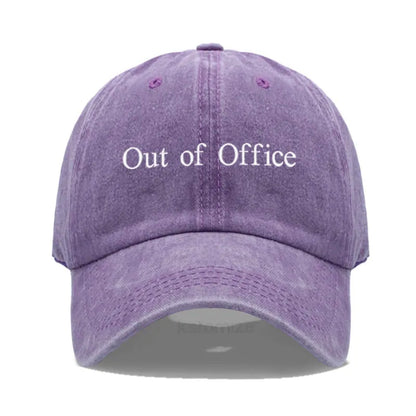 Out of Office Embroidered Vintage Washed Baseball Cap Unisex Adjustable Casual Dad Hat Summer Sun Hat for Women Men