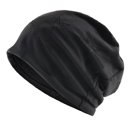 Unisex Beanies Hat Double Color Star Jacquard Bonnet Cap Women Stretchy Hat Hip Hop Hats Men Winter Warm Fleece-lined Headwear