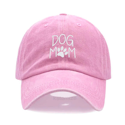 Dog Mom Embroidered Baseball Cap for Women Men Fashion Adjustable Soft Cotton Dad Hat Unisex Classic Golf Caps