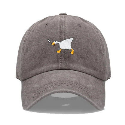 Unisex Dad Hat with Embroidered Goose Pattern Fashionable Style Duckbill Cap for Men & Women