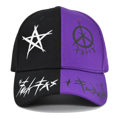 Letter Baseball Cap Graffiti Sun Hip Hop Cap Visor Hat Men Women Patchwork Snapback Casual Hat Fashion Cotton Adjustable Dad Hat