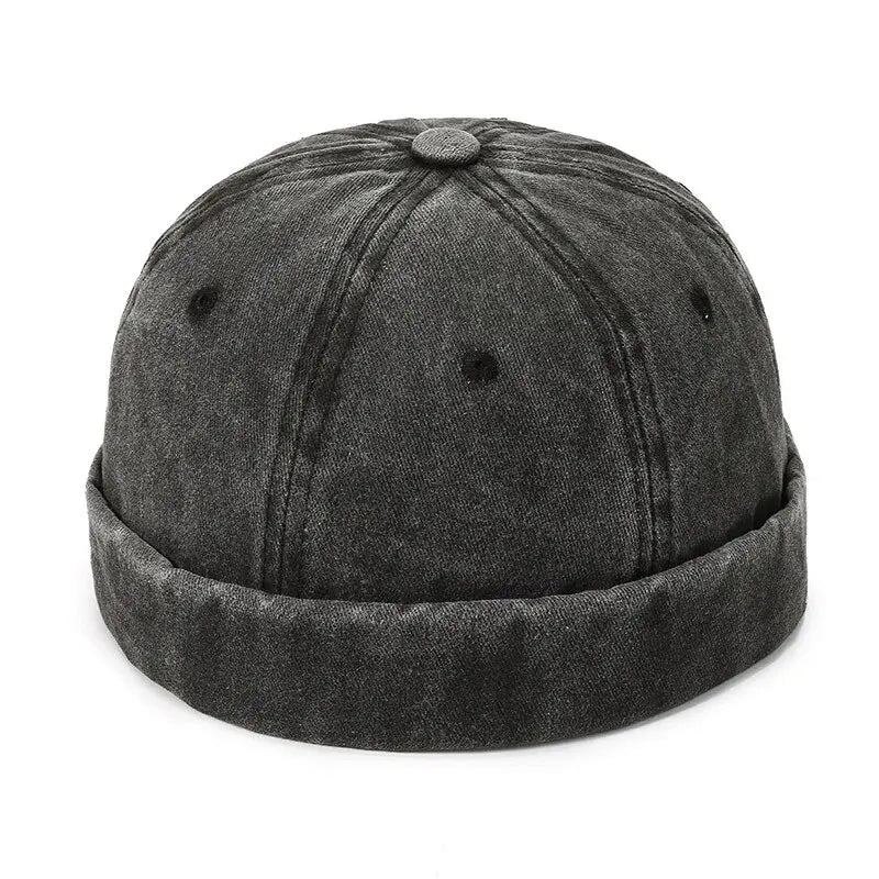 Hatsmen's Four Seasons Denim Cloth Gua Skin Hat, Street Bare Panel, Landlord Hat, Personality Fashion, Retro Outdoor Trend