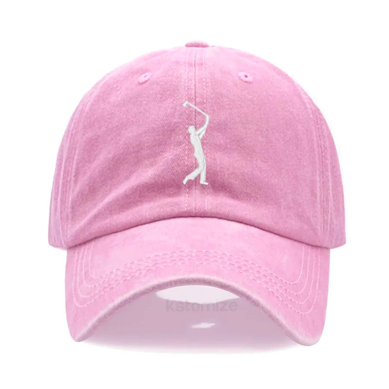 Play Golf Embroidery Baseball Cap For Men Women Washed Cotton Dad Hat Adjustable Unisex Casual Sports Caps