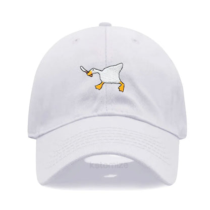 Unisex Dad Hat with Embroidered Goose Pattern Fashionable Style Duckbill Cap for Men & Women