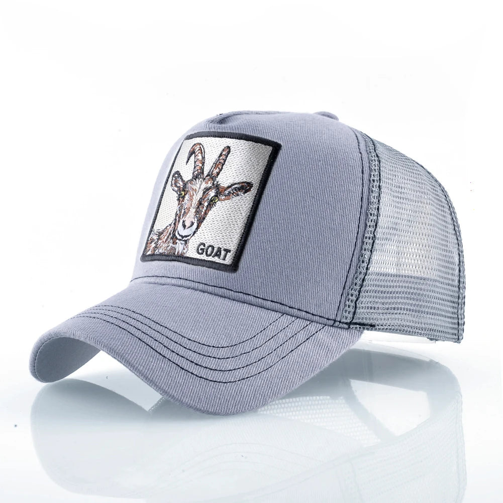 Fashion Trucker Caps With Embroidery Animals Patch Four Seasons Snapback Baseball Cap For Men Women Adjustable Visor Hat