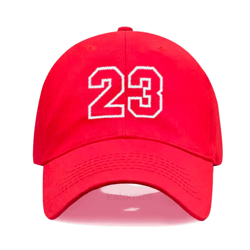 Number 23 Embroidery Baseball Cap Men Women Soft Washed Cotton Casual Sports Dad Hat Sun Protection Snapback Caps