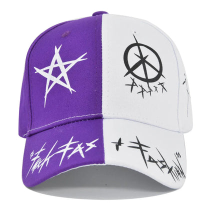 Letter Baseball Cap Graffiti Sun Hip Hop Cap Visor Hat Men Women Patchwork Snapback Casual Hat Fashion Cotton Adjustable Dad Hat
