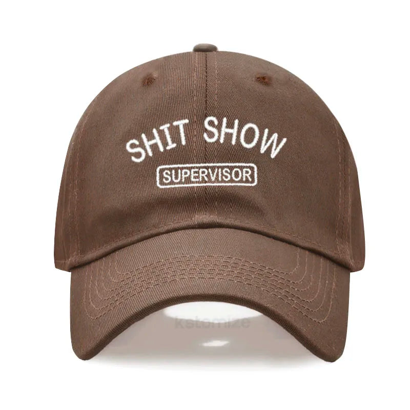 Men's Baseball Cap Women's Sport Golf Caps for Man Washed Cotton SHIT SHOW SUPERVISOR Embroidery Dad Hat Sun Hats Dropshipping