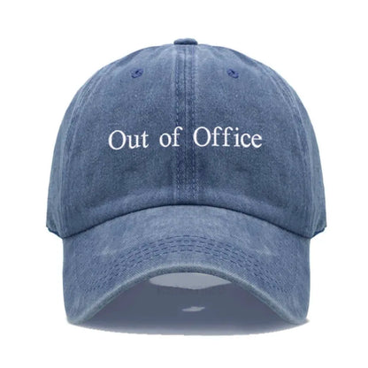 Out of Office Embroidered Vintage Washed Baseball Cap Unisex Adjustable Casual Dad Hat Summer Sun Hat for Women Men