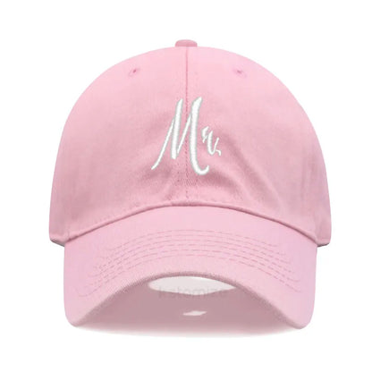 Matching Mr. & Mrs. Baseball Cap Men's Women's Cotton Embroidery Sport Golf Caps Bridal Gift Newlywed Honeymoon Wedding Gift
