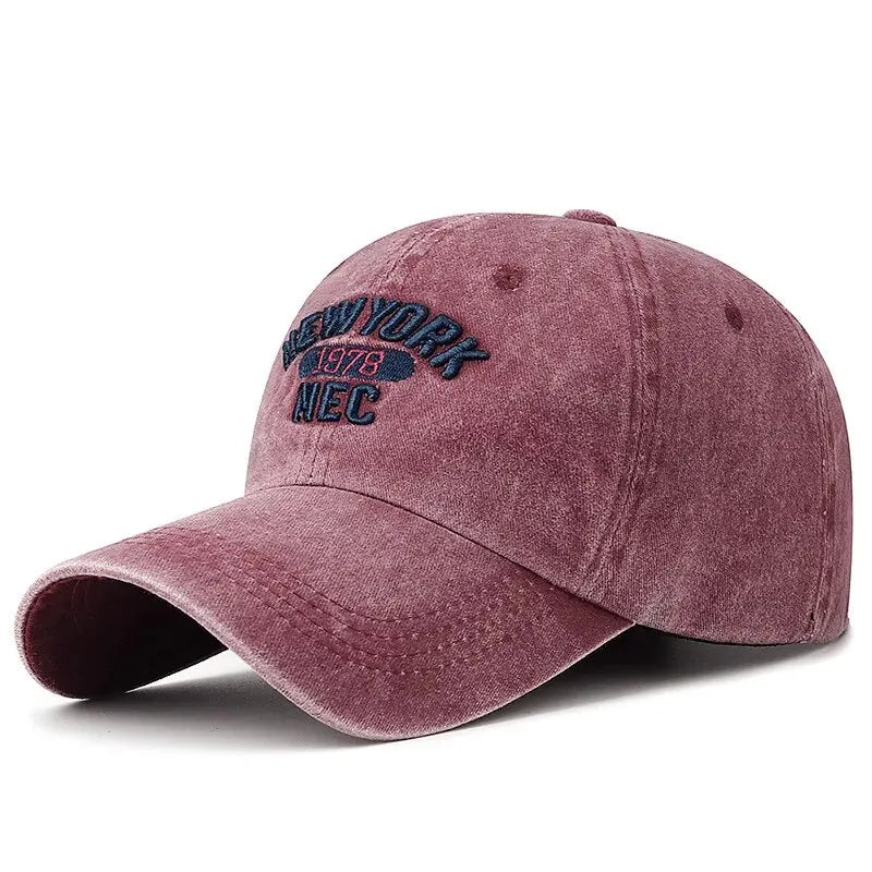 Baseball Cap Korean Washed Cotton Soft Top Hat Four Seasons Men's And Women's Embroidered American Letter Cap