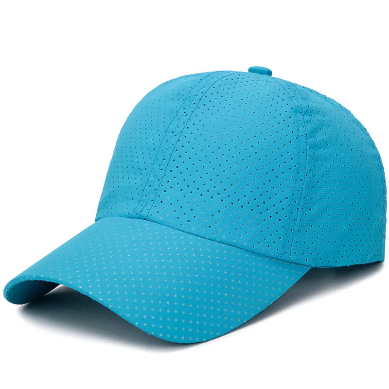 Summer Women Men Mesh Baseball Cap Snapback Sunhat Outdoor Breathable Golf Fishing Hats Quick Dry Waterproof Sport Sunscreen Hat