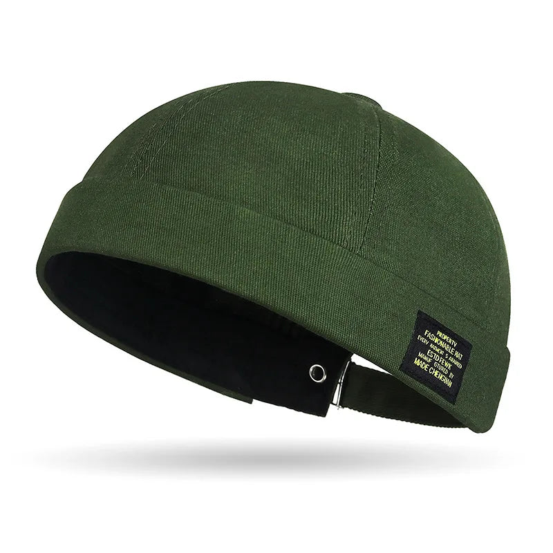 Brimless Hat for Men Women Cotton Classic Solid Color Beanie Beaded Hip Hop Hat for Outside Cycling Riding Activities