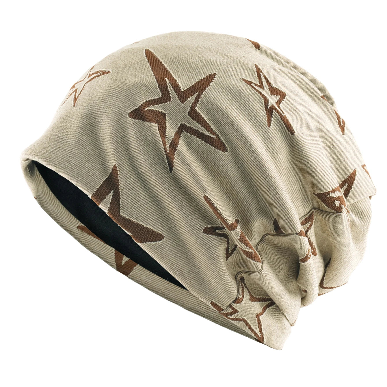 Unisex Beanies Hat Double Color Star Jacquard Bonnet Cap Women Stretchy Hat Hip Hop Hats Men Winter Warm Fleece-lined Headwear