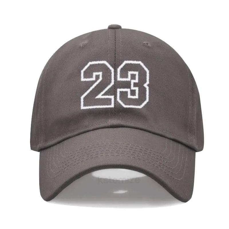 Number 23 Embroidery Baseball Cap Men Women Soft Washed Cotton Casual Sports Dad Hat Sun Protection Snapback Caps