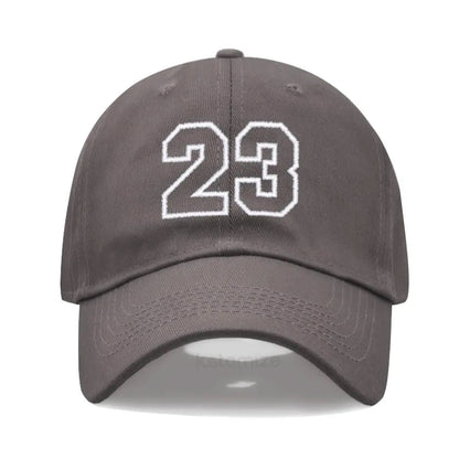 Number 23 Embroidery Baseball Cap Men Women Soft Washed Cotton Casual Sports Dad Hat Sun Protection Snapback Caps