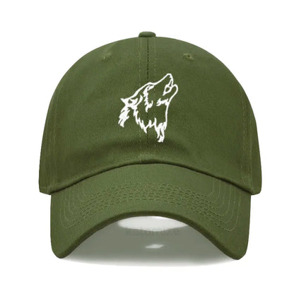 Women's Baseball Cap Men's Washed Cotton Wolf Howl Embroidery Embroidery Dad Hat Sport Golf Caps For Man Sun Hats Dropshipping