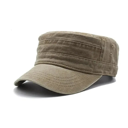Hat Men Fishing Retro Do Old Wash Jeans Big Head Bib Flat Top Hat Outdoor Casual Tie-In Female Cap Trend European And N Style