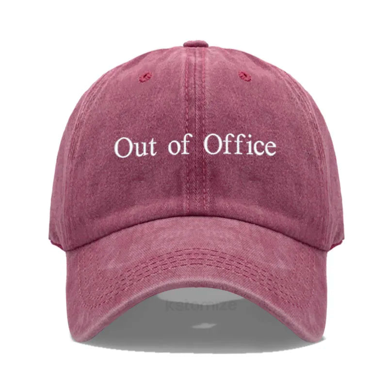 Out of Office Embroidered Vintage Washed Baseball Cap Unisex Adjustable Casual Dad Hat Summer Sun Hat for Women Men
