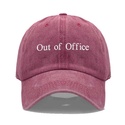 Out of Office Embroidered Vintage Washed Baseball Cap Unisex Adjustable Casual Dad Hat Summer Sun Hat for Women Men