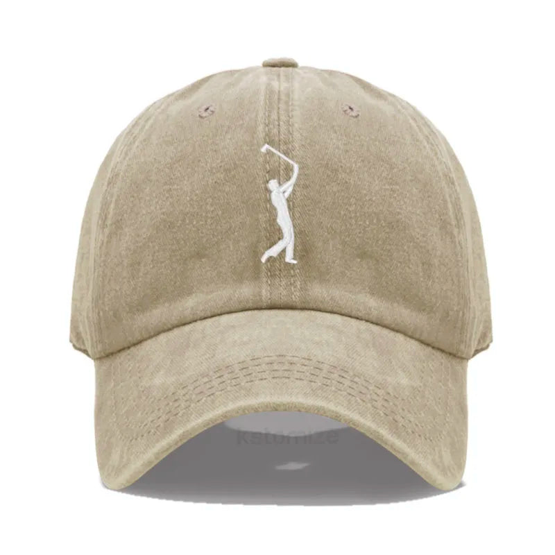 Play Golf Embroidery Baseball Cap For Men Women Washed Cotton Dad Hat Adjustable Unisex Casual Sports Caps