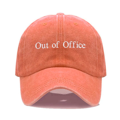 Out of Office Embroidered Vintage Washed Baseball Cap Unisex Adjustable Casual Dad Hat Summer Sun Hat for Women Men