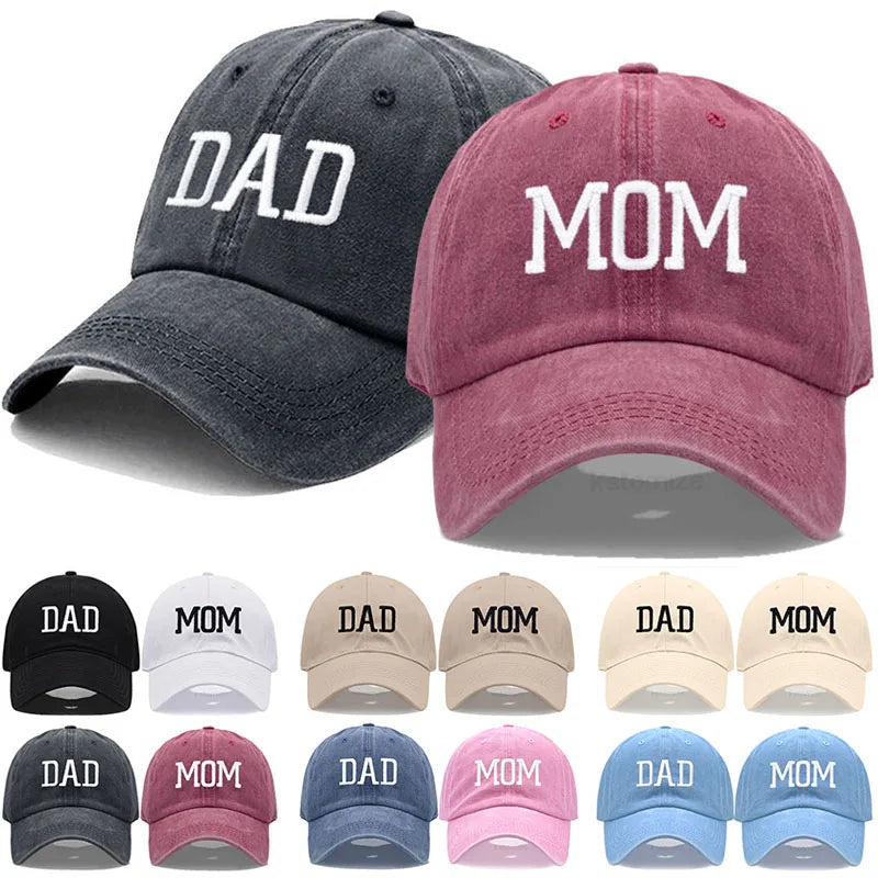 DAD MOM Embroidery Baseball Cap Fashion Women Men Hat Sport Visors Snapback Cap Sun Hat Breathable Outdoor Caps