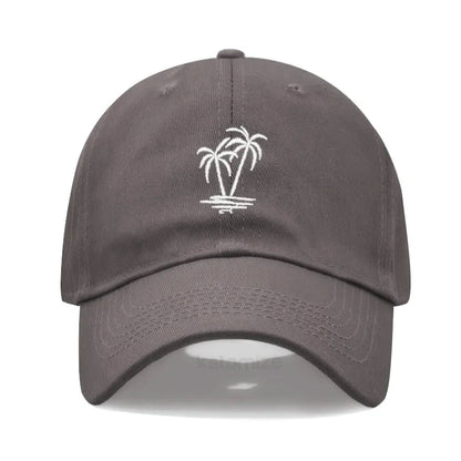 Coconut Tree Embroidery Baseball Cap for Men Women Washed Cotton Dad Hat Casual Sun Protection Golf Snapback Caps Wholesales
